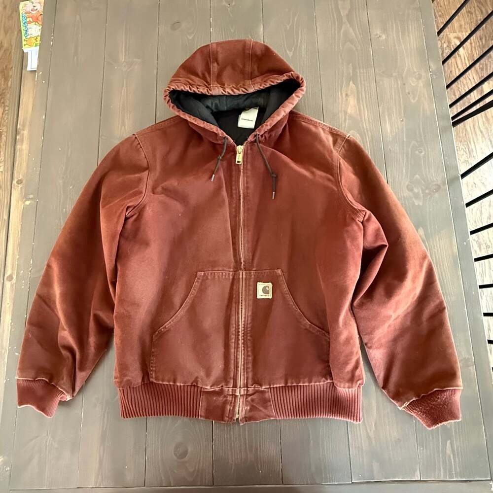 Vintage Carhartt J130 CLY Quilted Thermal-Lined Sandstone Active Jacket Clay Red